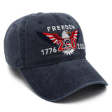 Freedom 250th Hat – 1776-2026 Eagle Embroidered Adjustable Navy Baseball Cap