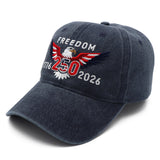 Freedom 250th Hat – 1776-2026 Eagle Embroidered Adjustable Navy Baseball Cap