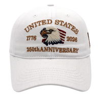 USA 250th Anniversary Eagle Embroidered Cap (1776–2026) – White