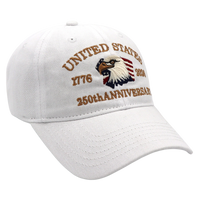 USA 250th Anniversary Eagle Embroidered Cap (1776–2026) – White