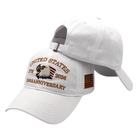 USA 250th Anniversary Eagle Embroidered Cap (1776–2026) – White