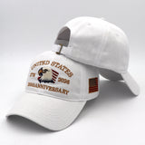 USA 250th Anniversary Eagle Embroidered Cap (1776–2026) – White