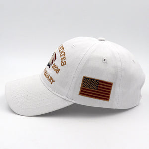 USA 250th Anniversary Eagle Embroidered Cap (1776–2026) – White