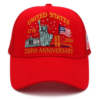 United States 250th Anniversary Trucker Hat | America 1776–2026 Patriotic Embroidered Mesh Cap
