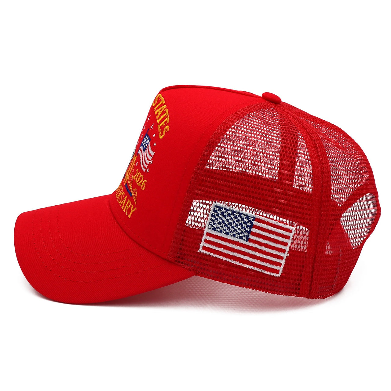United States 250th Anniversary Trucker Hat | America 1776–2026 Patriotic Embroidered Mesh Cap