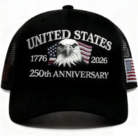 United States 250th Anniversary Eagle Baseball Hat – 1776–2026 Patriotic Mesh Cap