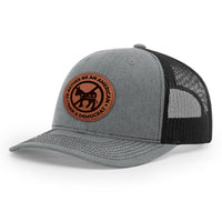 I'd Rather Be an American than a Democrat Gray Hat with Tan Circle Patch, Trump 2024