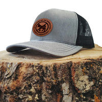 I'd Rather Be an American than a Democrat Gray Hat with Tan Circle Patch, Trump 2024
