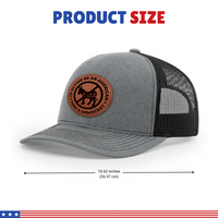 I'd Rather Be an American than a Democrat Gray Hat with Tan Circle Patch, Trump 2024