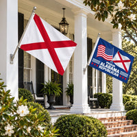 Alabama State Flag and Proud Alabama Republican Flag 3x5 2-Pack displayed outdoors