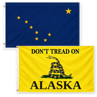 Alaska State Flag and Don't Tread on Alaska Flag 3x5 2-Pack