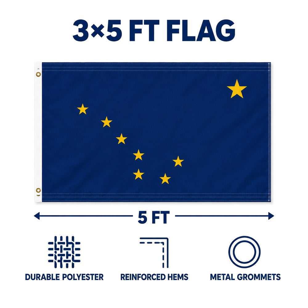 Alaska State Flag 3x5 features and size details