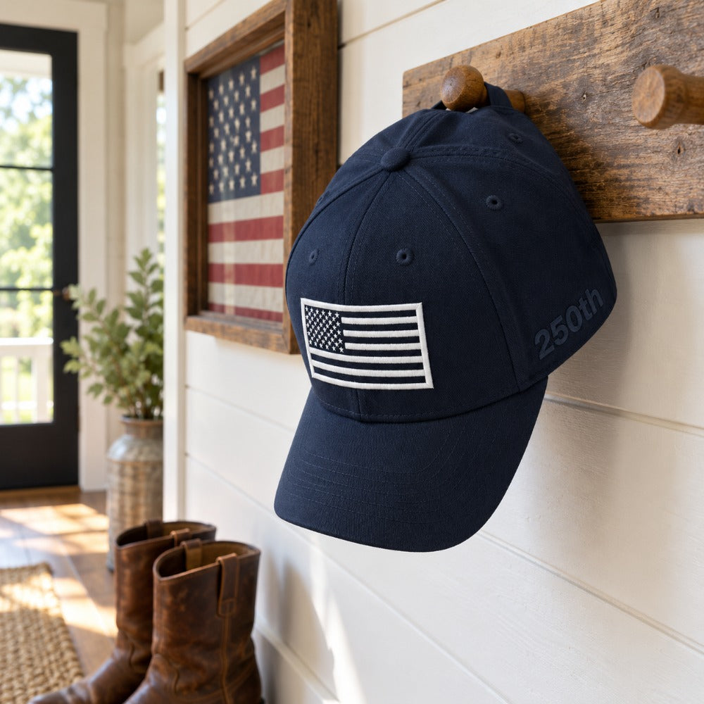 America 250th Anniversary Flag Cap - Navy Blue - lifestyle