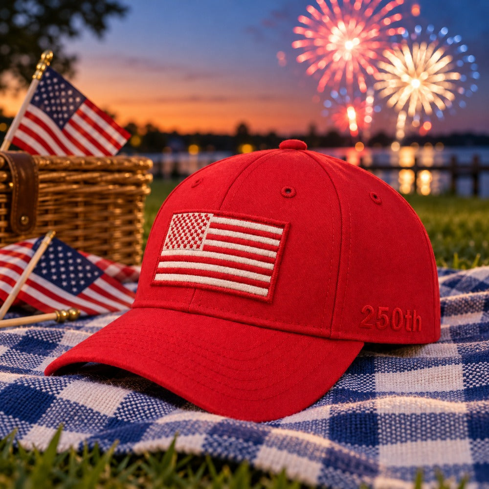 America 250th Anniversary Flag Cap - Red - lifestyle