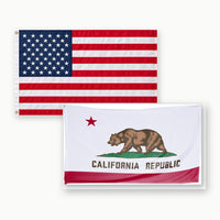 Heavy Duty American Flag and California State Flag 3x5 2-Pack