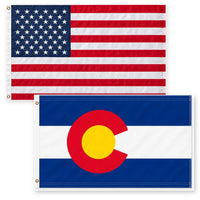 Heavy Duty American Flag and Colorado State Flag 3x5 2-Pack