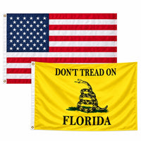 Heavy Duty American Flag and Don't Tread on Florida Flag 3x5 2-Pack