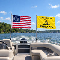 Heavy Duty American Flag and Don't Tread on Indiana Flag 3x5 2-Pack displayed outdoors