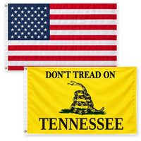 Heavy Duty American Flag and Don't Tread on Tennessee Flag 3x5 2-Pack
