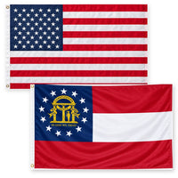 Heavy Duty American Flag and Georgia State Flag 3x5 2-Pack