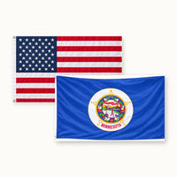 Heavy Duty American Flag and Minnesota State Flag 3x5 2-Pack