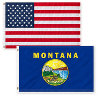 Heavy Duty American Flag and Montana State Flag 3x5 2-Pack