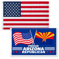 Heavy Duty American Flag and Proud Arizona Republican Flag 3x5 2-Pack
