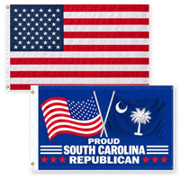 Heavy Duty American Flag and Proud South Carolina Republican Flag 3x5 2-Pack