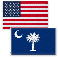 Heavy Duty American Flag and South Carolina State Flag 3x5 2-Pack