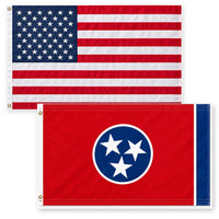 Heavy Duty American Flag and Tennessee State Flag 3x5 2-Pack