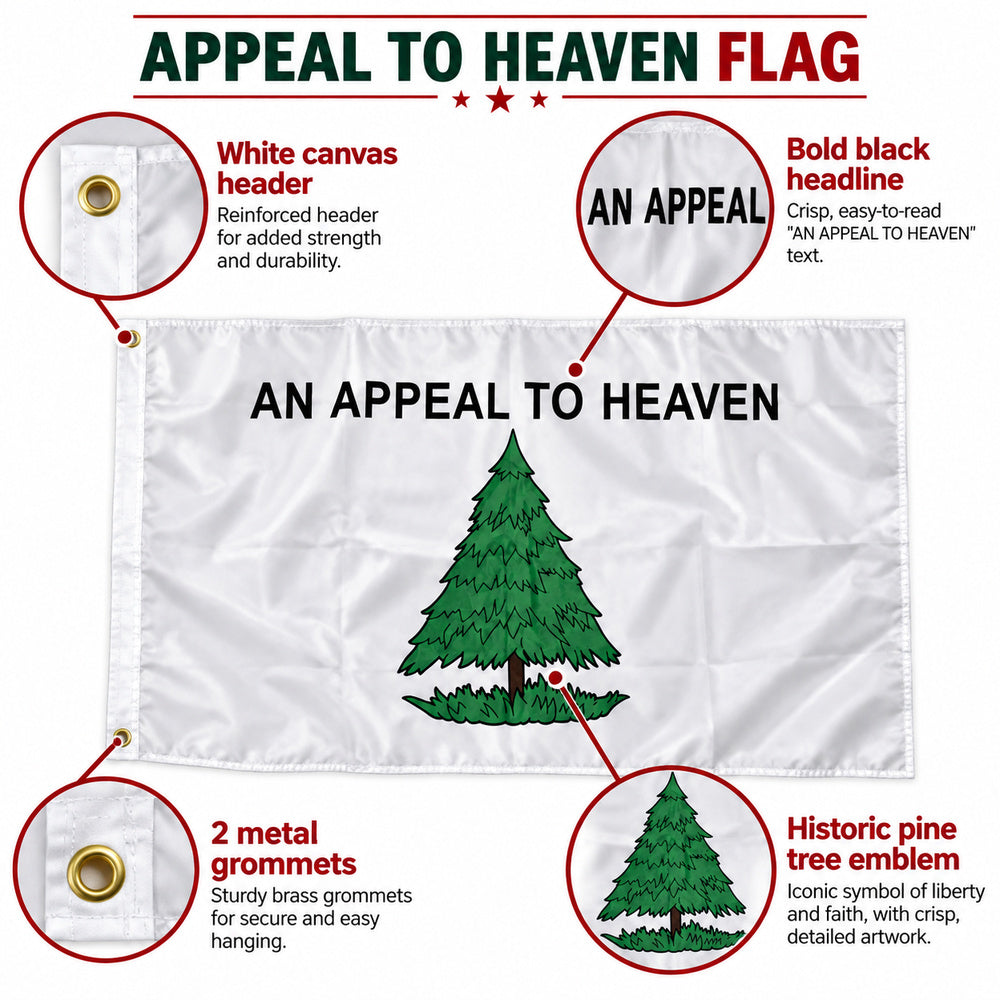 Appeal to Heaven Pine Tree Flag 3x5 features and size details