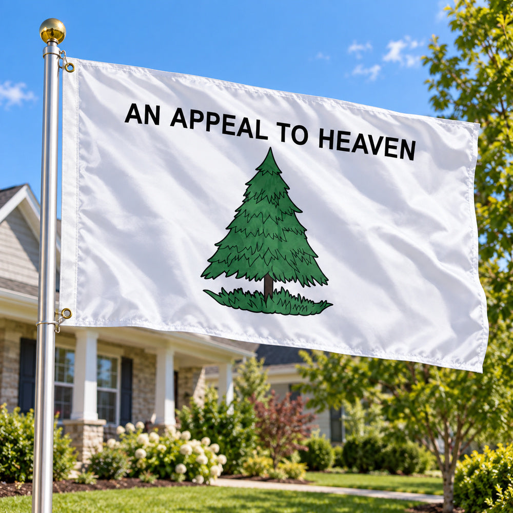Appeal to Heaven Pine Tree Flag 3x5 displayed outdoors