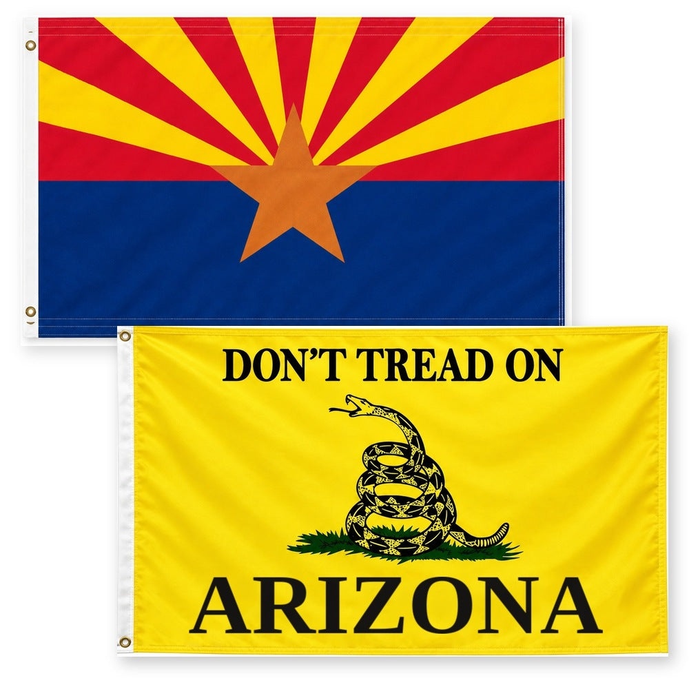 Arizona State Flag and Don't Tread on Arizona Flag 3x5 2-Pack