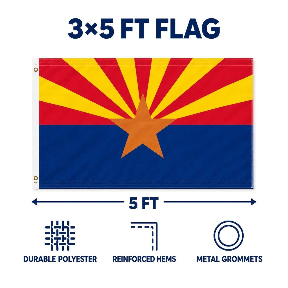 Arizona State Flag 3x5 features and size details