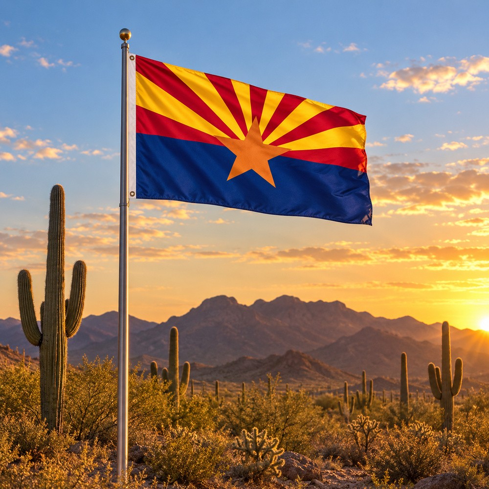 Arizona State Flag 3x5 displayed outdoors