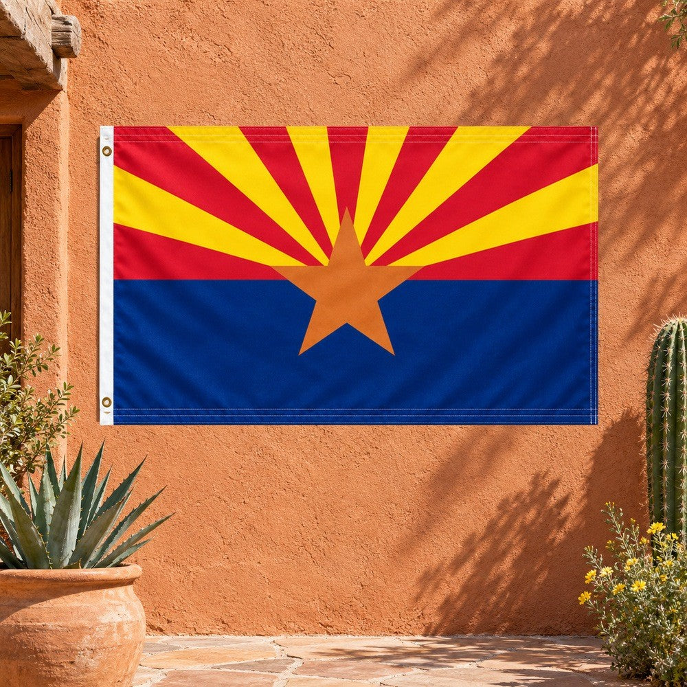 Arizona State Flag 3x5 displayed outdoors