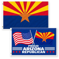 Arizona State Flag and Proud Arizona Republican Flag 3x5 2-Pack