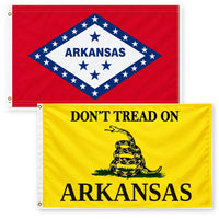 Arkansas State Flag and Don't Tread on Arkansas Flag 3x5 2-Pack