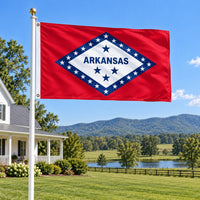 Arkansas State Flag 3x5 displayed outdoors