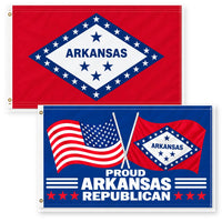 Arkansas State Flag and Proud Arkansas Republican Flag 3x5 2-Pack