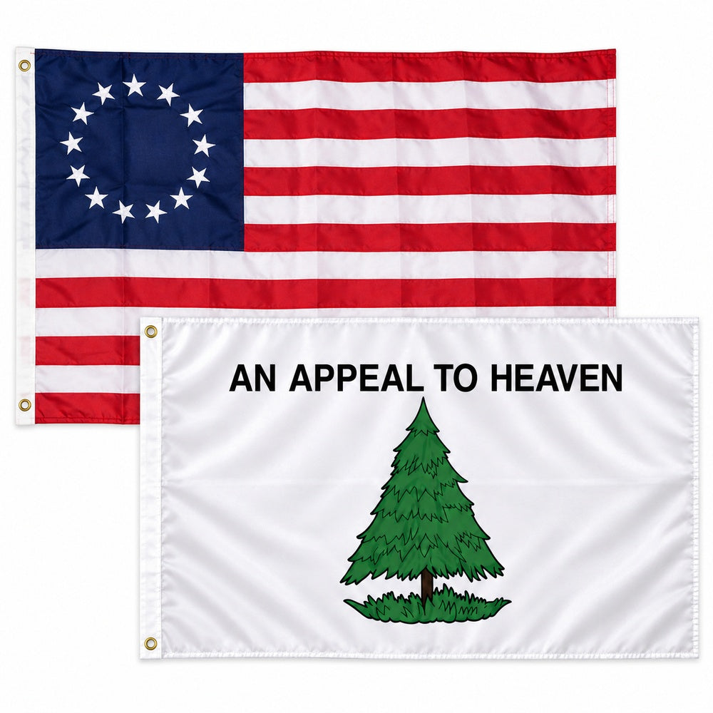 Betsy Ross and Appeal to Heaven Flags 3x5 2-Pack