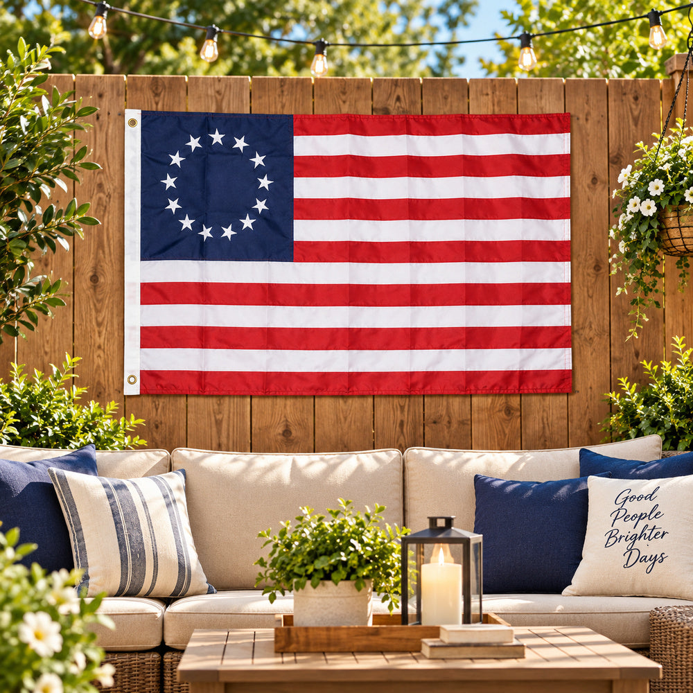 Betsy Ross Flag 3x5 displayed outdoors