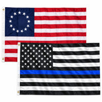 Betsy Ross and Thin Blue Line Flags 3x5 2-Pack