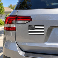 Black and White American Flag Magnet 3x5 inch on a vehicle