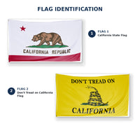 California State Flag and Don't Tread on California Flag 3x5 2-Pack features and size details