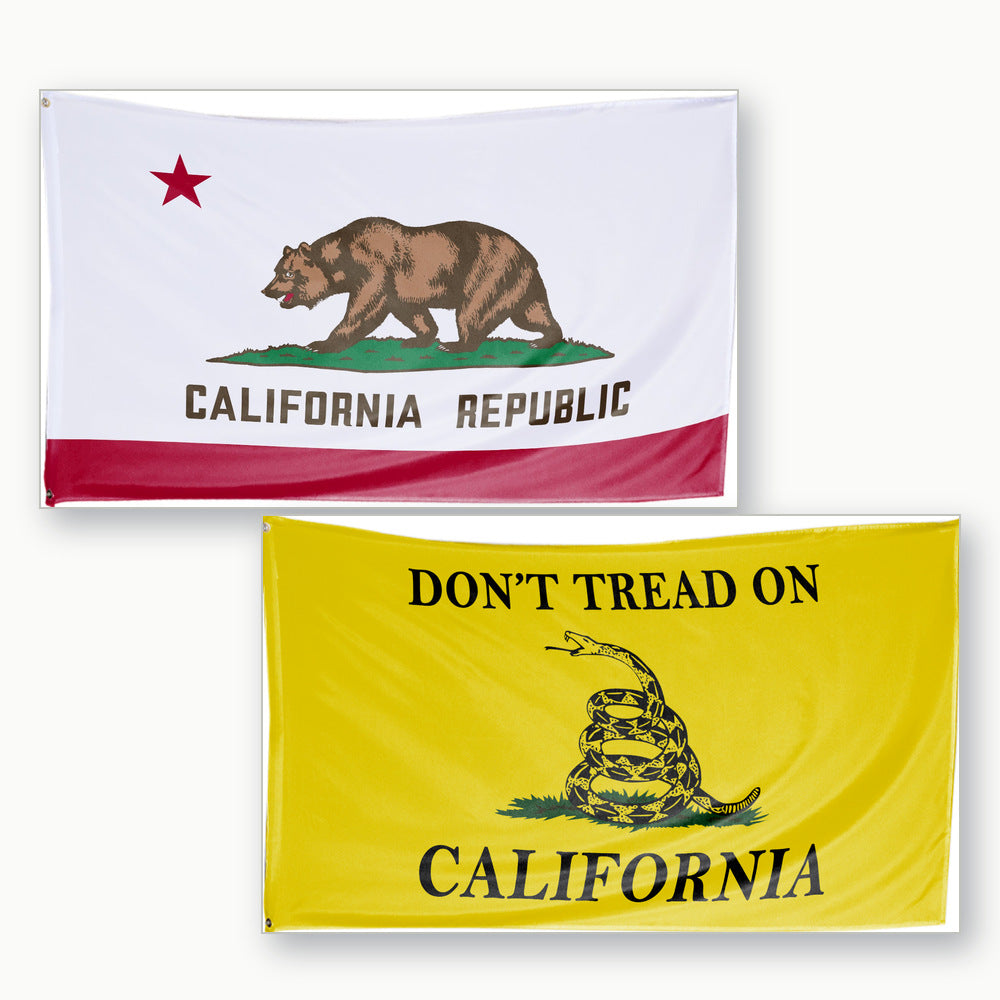California State Flag and Don't Tread on California Flag 3x5 2-Pack