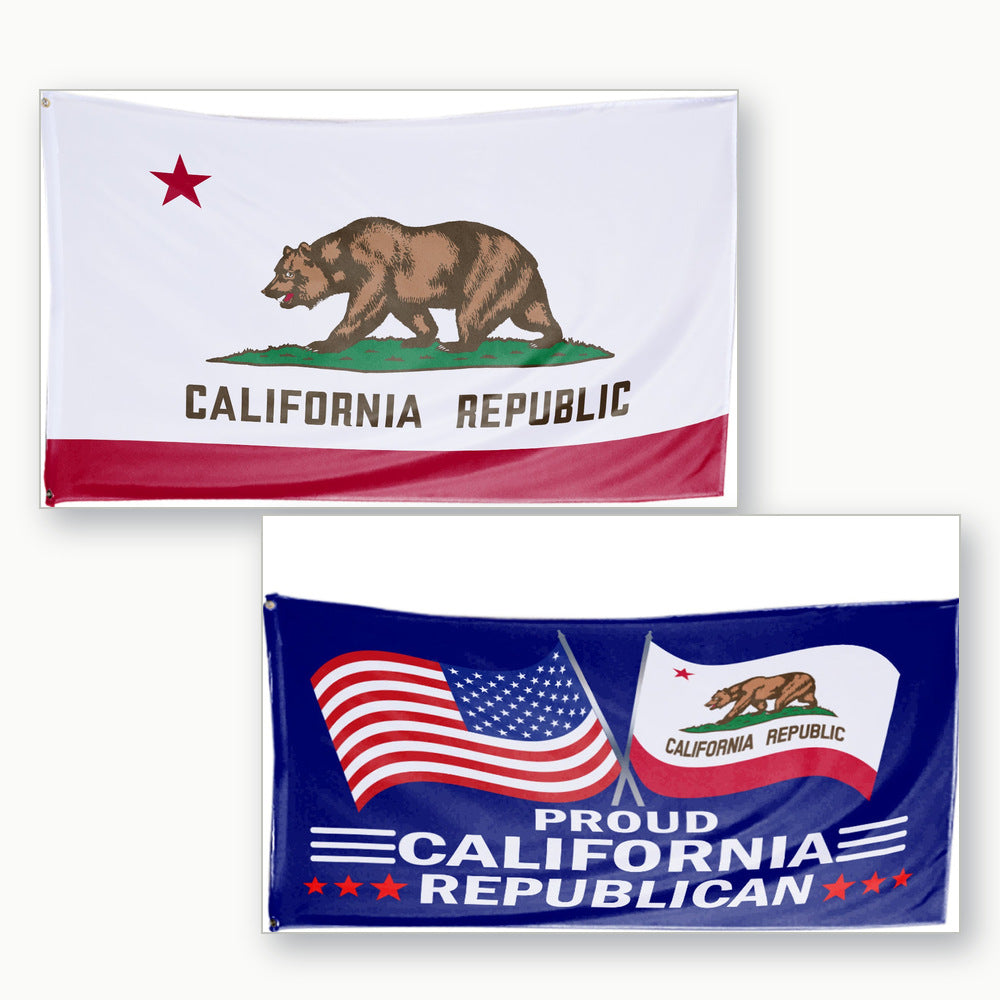 California State Flag and Proud California Republican Flag 3x5 2-Pack