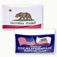 California State Flag and Proud California Republican Flag 3x5 2-Pack
