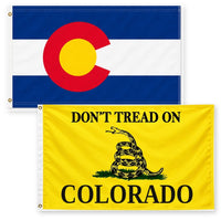 Colorado State Flag and Don't Tread on Colorado Flag 3x5 2-Pack