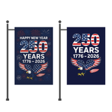 USA 250 Years Yard Flags (2-Pack) — 1776 to 2026 Patriotic Eagle + Happy New Year